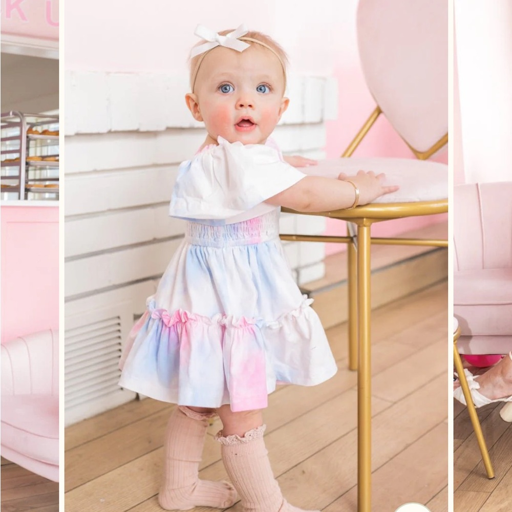 Ivy city co baby cotton candy dress set